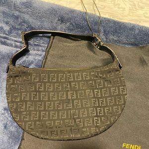 Small Fendi half moon black bag